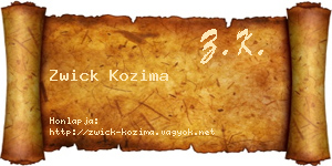Zwick Kozima névjegykártya